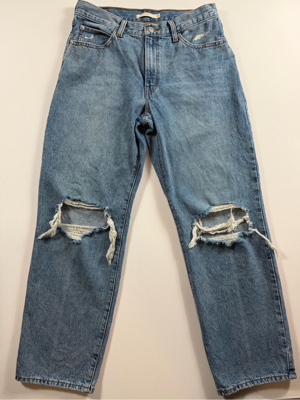Levi’s ’94 Baggy Distressed Jeans Women’s 30x31 Light Wash Wide Leg Y2K 90s